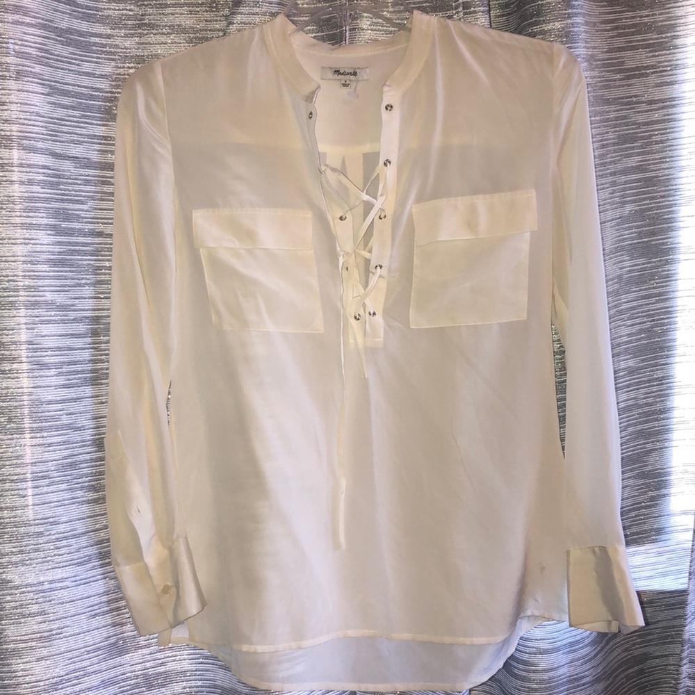 Madewell blouse.  Very cute and trendy blouse